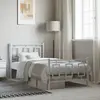 vidaXL Cadre de lit métal avec tête de lit/pied de lit blanc 90x200 cm
