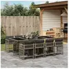 vidaXL Ensemble à manger de jardin 9 pcs coussins gris résine tressée