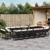 vidaXL Ensemble à manger de jardin 17 pcs coussins noir résine tressée