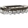 vidaXL Ensemble à manger de jardin avec coussins 13 pcs marron rotin