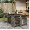 vidaXL Ensemble à manger de jardin 5 pcs coussins gris résine tressée