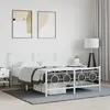 vidaXL Cadre de lit métal avec tête de lit/pied de lit blanc 140x200cm