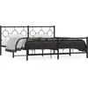 Vidaxl cadre de lit métal sans matelas avec pied de lit noir 183x213cm