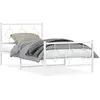 Vidaxl cadre de lit métal sans matelas et pied de lit blanc 100x190 cm