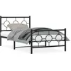 Vidaxl cadre de lit métal sans matelas avec pied de lit noir 100x190cm