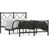 vidaXL Cadre de lit métal avec tête de lit/pied de lit noir 120x190 cm