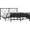 Vidaxl cadre de lit métal sans matelas avec pied de lit noir 135x190cm