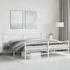 Vidaxl cadre de lit métal sans matelas et pied de lit blanc 183x213 cm