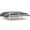 Vidaxl cadre de lit métal sans matelas et pied de lit blanc 193x203 cm