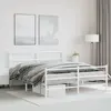 vidaXL Cadre de lit métal avec tête de lit/pied de lit blanc 150x200cm
