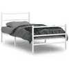 vidaXL Cadre de lit métal avec tête de lit/pied de lit blanc 100x190cm