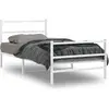 Vidaxl cadre de lit métal sans matelas et pied de lit blanc 107x203 cm