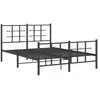 vidaXL Cadre de lit métal avec tête de lit/pied de lit noir 140x190 cm