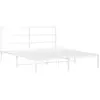 Vidaxl cadre de lit métal sans matelas et tête de lit blanc 160x200 cm