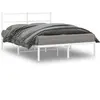 Vidaxl cadre de lit métal sans matelas et tête de lit blanc 135x190 cm