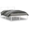 vidaXL Cadre de lit métal avec tête de lit blanc 140x190 cm