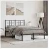 vidaXL Cadre de lit métal avec tête de lit noir 120x190 cm