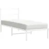 vidaXL Cadre de lit métal avec tête de lit blanc 80x200 cm