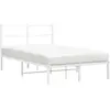 vidaXL Cadre de lit métal avec tête de lit blanc 120x190 cm