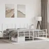 Vidaxl cadre de lit métal sans matelas et pied de lit blanc 183x213 cm