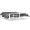 Vidaxl cadre de lit métal sans matelas et pied de lit blanc 193x203 cm