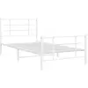 Vidaxl cadre de lit métal sans matelas et pied de lit blanc 107x203 cm