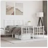 vidaXL Cadre de lit métal avec tête de lit/pied de lit blanc 120x200cm