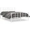 Vidaxl cadre de lit métal sans matelas et pied de lit blanc 135x190 cm