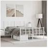vidaXL Cadre de lit métal avec tête de lit/pied de lit blanc 140x190cm