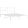 Vidaxl cadre de lit métal sans matelas et tête de lit blanc 160x200 cm