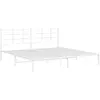 Vidaxl cadre de lit métal sans matelas et tête de lit blanc 200x200 cm