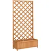 vidaXL Jardinière avec treillis marron bois massif de sapin