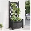 vidaXL Jardinière avec treillis noir bois massif de sapin
