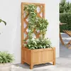 vidaXL Jardinière avec treillis marron bois massif de sapin