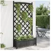 vidaXL Jardinière avec treillis noir bois massif de sapin