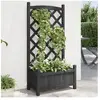 vidaXL Jardinière avec treillis noir bois massif de sapin