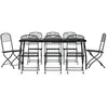 vidaXL Ensemble à manger de jardin 9 pcs anthracite métal maille
