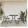 vidaXL Ensemble à manger de jardin 3 pcs anthracite métal maille