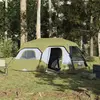 Vidaxl tente familiale 9 personnes vert libération rapide imperméable