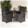 vidaXL Ensemble à manger de jardin coussins 5pcs Noir Résine tressée