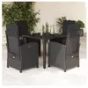 vidaXL Ensemble à manger de jardin coussins 5pcs Noir Résine tressée
