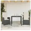 vidaXL Ensemble à manger de jardin avec coussins 3 pcs Noir
