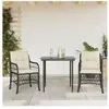 vidaXL Ensemble de bistro 3 pcs avec coussins noir résine tressée