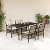 vidaXL Ensemble à manger de jardin 5 pcs et coussins marron poly rotin