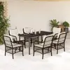 vidaXL Ensemble à manger de jardin et coussins 7 pcs marron rotin