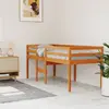 vidaXL Vidaxl Lit Haut Sans Matelas Cire Marron 80x200 Cm Bois Massif