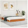 vidaXL Cadre de lit cire marron 150x200 cm bois de pin massif