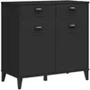 vidaXL Vidaxl Buffet Viken Noir 80x40x80 Cm Bois D'ingénierie