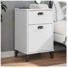 vidaXL Table de chevet VIKEN blanc bois de pin solide