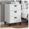 vidaXL Table de chevet VIKEN blanc bois de pin solide